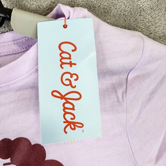 Girls Purple “Growing Every Day” Short Sleeve Shirt Cat & Jack Size S (6-6x) - Picture 5 of 8